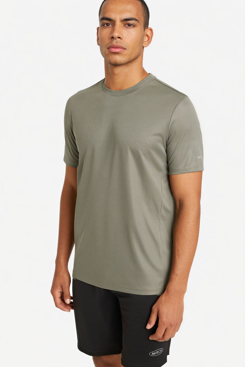 DeFacto Green Man Slim Fit Crew Neck Printed Sports T-Shirt Casual - Image 1
